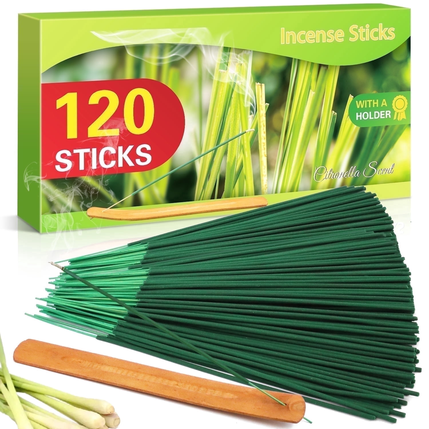 LA BELLEFÉE Citronella Incense Sticks, 120 Pcs with Holder, Long ...