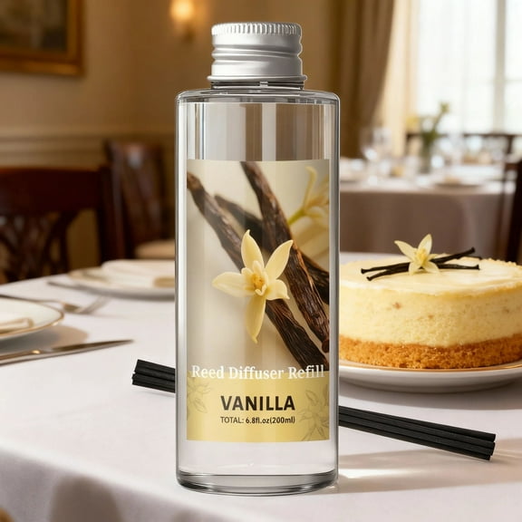 LA BELLEFÉE Reed Diffuser Refill Fragrance Oil with Natural Sticks, Vanilla, 200ml