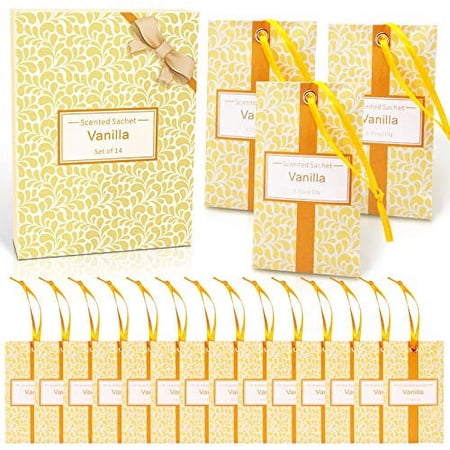 LA BELLEFÉE Sachets,Scented Sachet,14-Packs Lavender Fragrance Packets Perfume Envelopes Sachets, Idea Gift for Home, Wardrobe, Drawer, Car, Closets…
