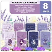 LA BELLEF E Scented Wax Cubes, 8-Piece Aromatherapy Wax Melts Infused with Lavender/Gardenia/Sandalwood Long-Lasting Fragrance for Bedroom