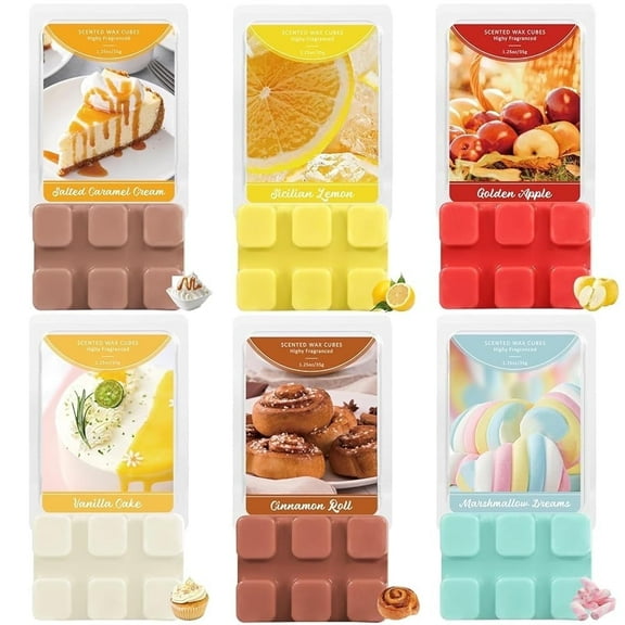 LA BELLEFÉE Scented Wax Melts 6 Pack, Food Scented Wax Cubes for Warmers, Assorted Fragrances