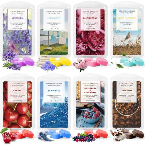 LA BELLEFÉE Scented Wax Melts, 8 Pack Spring Summer Fragrance Wax Cubes for Warmers