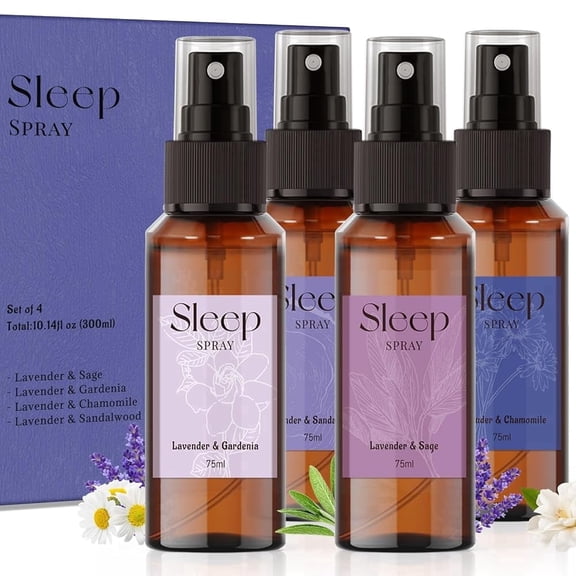 LA BELLEFÉE Room Spray 4 Pack (75ml Each), Infused with Lavender Essential Oil, 4 Blended Scents,  Relaxing Fragrance Set for Sleep, Home, Travel