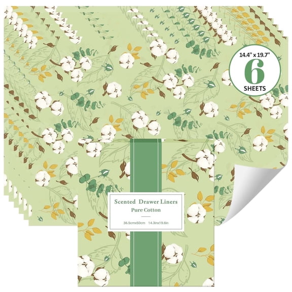 LA BELLEFEE Cotton Scented Drawer & Shelf Liners, 6-Pack , Fresh Laundry Scent, Wardrobe Closet Organizer, Dresser Cabinet Liner Paper for Home Storage