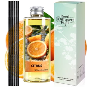 LA BELLEFEE Reed Diffuser Oil Set with Reed Sticks, 200ml, Citrus Aromatherapy Oil Scent Diffuser for Home, Office, Bathroom Decoration