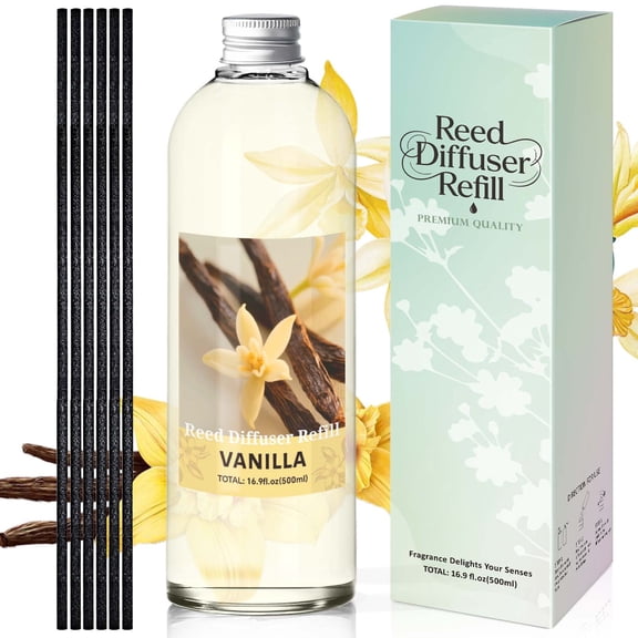 LA BELLEFEE Vanilla Air Freshener Refill, 16.9 oz Large Bottle - Create a Warm & Cozy Home Ambiance