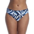 thumbnail image 1 of LA BLANCA Women's Indigo Printed Stretch Shirred-Band Bikini Moderate Coverage Hipster Swimsuit Bottom 12, 1 of 2