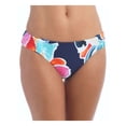 thumbnail image 1 of LA BLANCA Women's Navy Floral Stretch Shirred Lined Reversible Moderate Coverage Petals In Bloom Hipster Swimsuit Bottom 10, 1 of 4