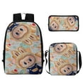 thumbnail image 1 of LA BU Backpack, 3Pcs Anime Cartoon Backpack Cute Bookbag Set with Lunch Box and Pencil Case, 1 of 5