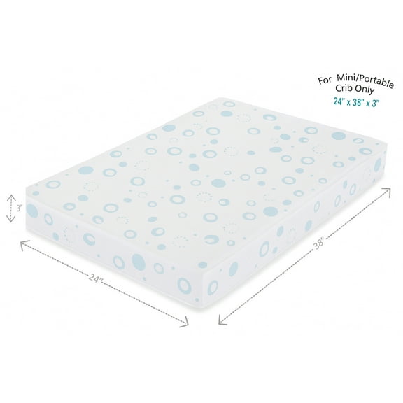 LA Baby 3" Waterproof Mini/Portable Crib Mattress Pad, For Non-Full Size Cribs Only