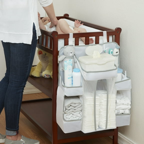 LA Baby Diaper Caddy and Nursery Organizer for Baby's Essentials - White