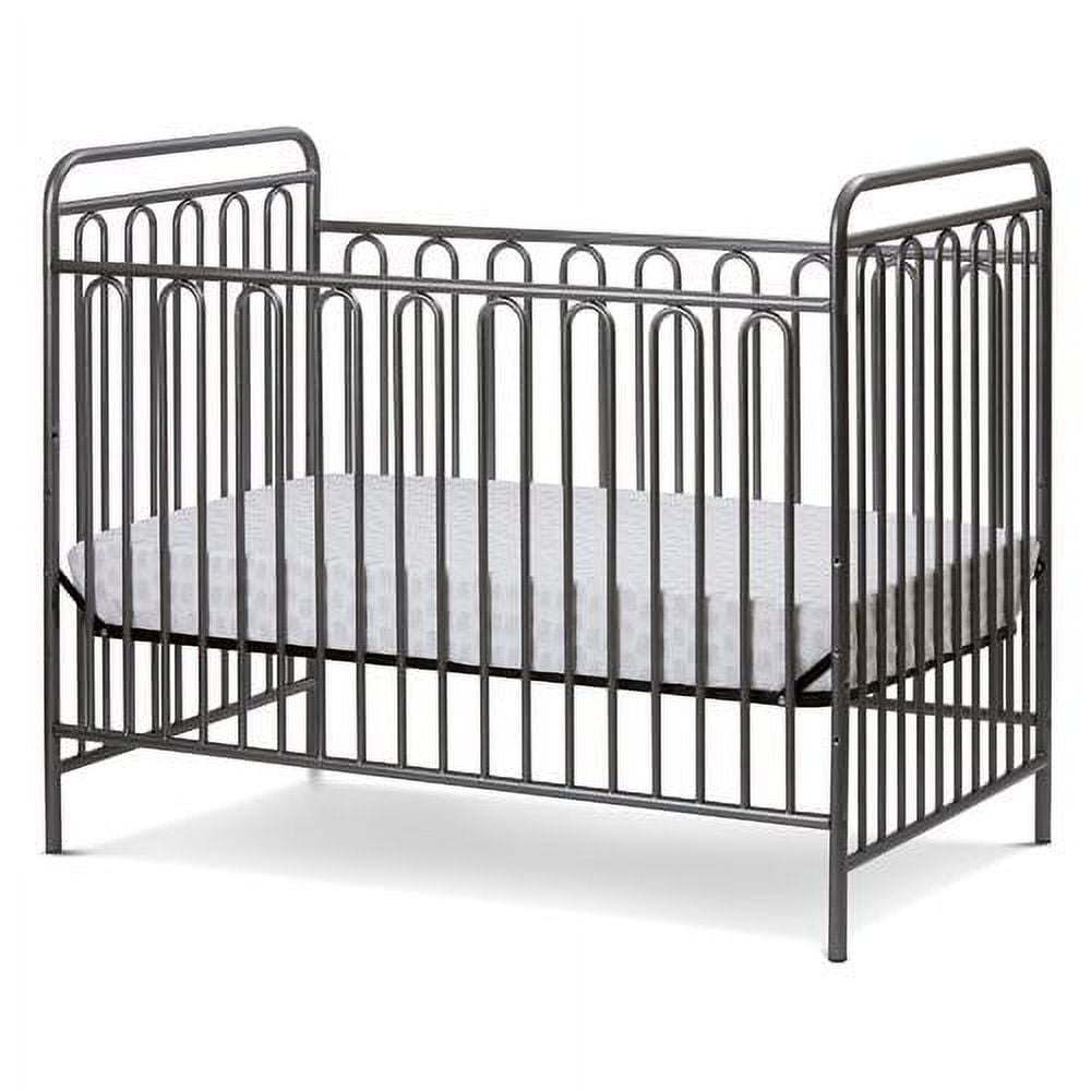 Trinity Pebble Grey Full-Sized Metal Convertible Crib