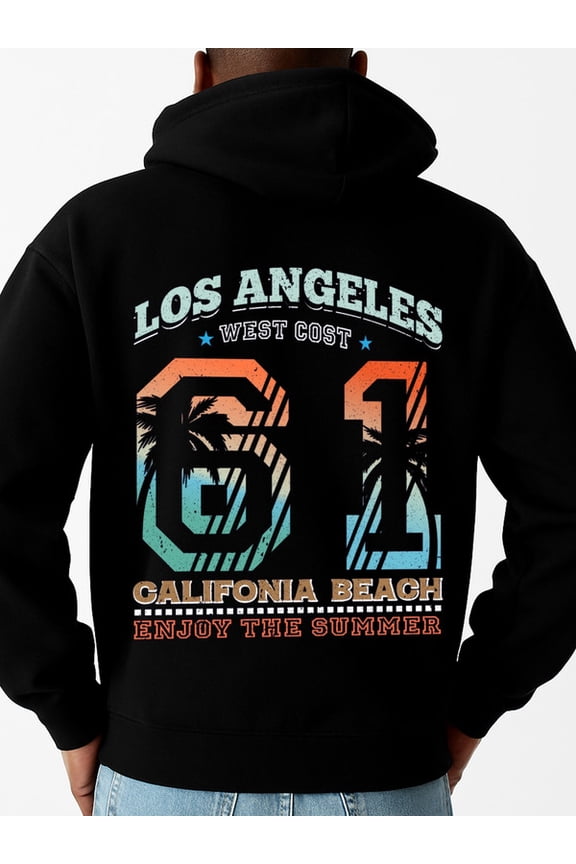 LA Beach 611 sweatshirt Los Angeles mens hoodies black Casual Wear on Weekends streetwear 79 cut Trendy Unisex Shirt Graphic Tee tshirts Basic Unisex Shirt Cotton tshirts