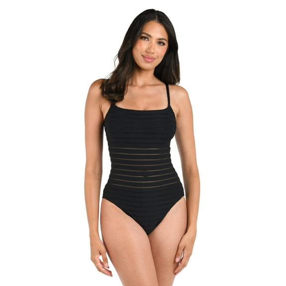 La Blanca womens  One-Piece, 6, Black