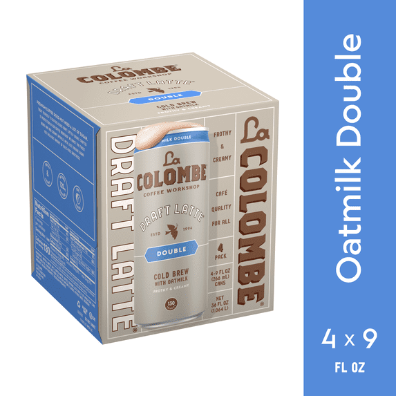 La Colombe Coffee, Oatmilk Double Latte, 9 fl oz Cans, 4 Pack