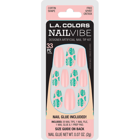 LA COLORS 33PC VIBE NAILS FREE SPIRITED (COFFIN)