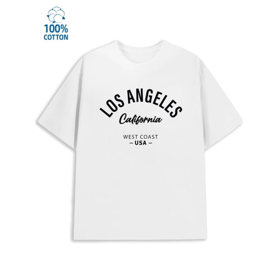 LA California Tee for men city 180G 100% Cotton white y2k short Retro Unisex Shirt Graphic Tee tshirts Original Unisex Shirt Printed tshirts Classic Unisex Shirt Crewneck tshirts