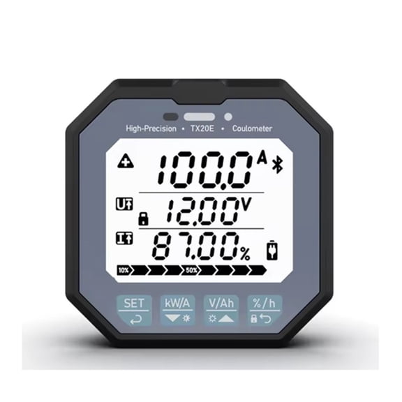LA-Car Smart Bluetooth Battery Monitor, App-Connected Coulomb Meter for LiFePO4