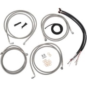 LA Choppers LA-8006KT2A-19B Complete Handlebar Cable and Brake Line Kit - Black Vinyl/Stainless