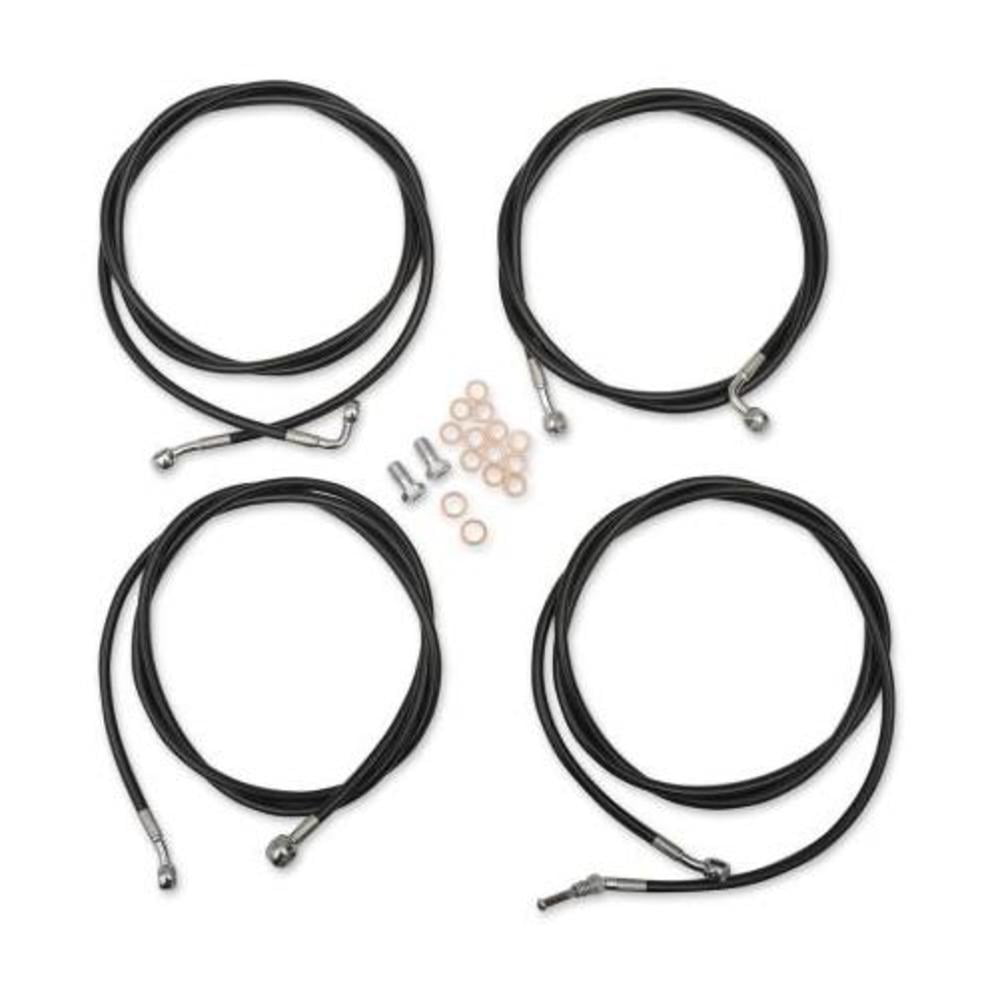 La Choppers Complete Handlebar Cable & Brake Line Kit For Harley Touring Models - Stainless Braided Lines For 15-17" Ape Hangers 3 thumbnail image