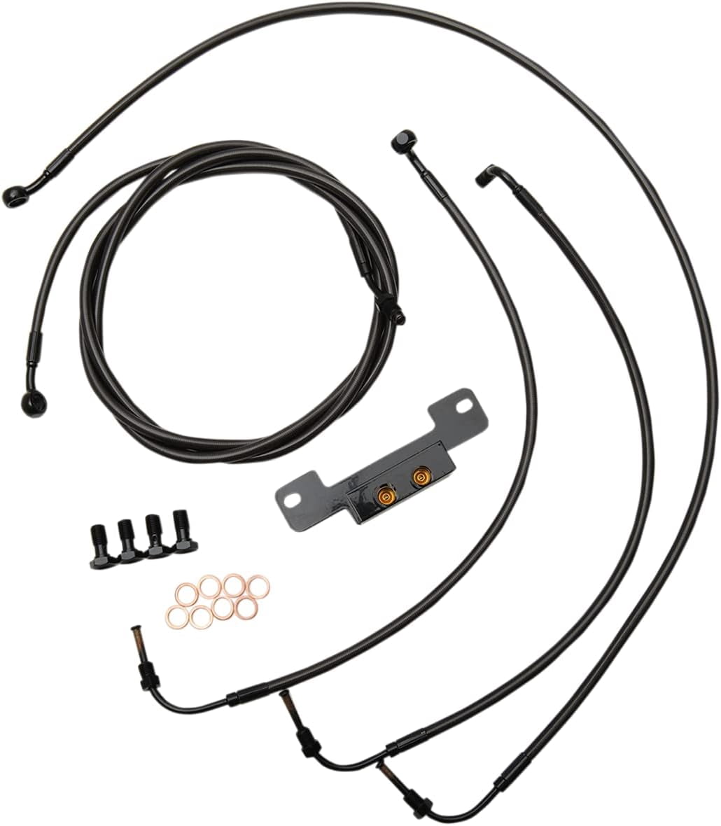 La Choppers Complete Handlebar Cable & Brake Line Kit For Harley Touring Models - Stainless Braided Lines For 15-17" Ape Hangers 2 thumbnail image