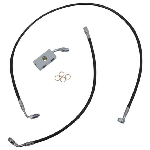 La Choppers LA-8152B13B Black Vinyl-Coated Stainless Steel Brake Line Kit - 12-14in. Ape Hangers