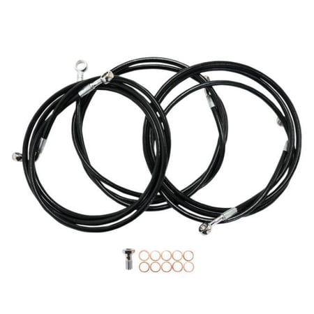 LA Choppers LA-8210B13B Black Vinyl-Coated Stainless Steel Brake Line Kit - 12in.-14in. Ape Hangers