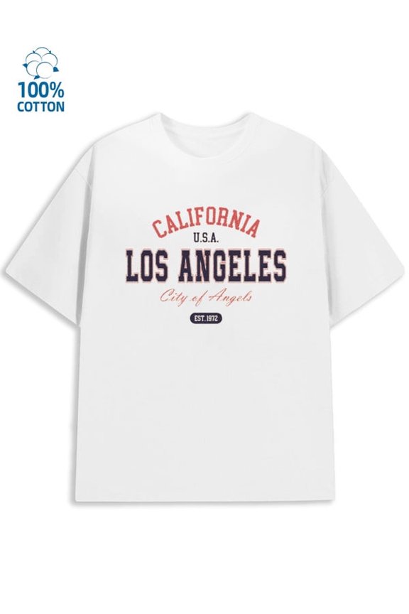 Greenink LA City Tee men Los Angeles 180G 100% Cotton white 79 cut Classic Unisex Shirt Short Sleeve tshirts Basic Unisex Shirt Graphic Tee tshirts Vintage Unisex Shirt Short Sleeve tshirts