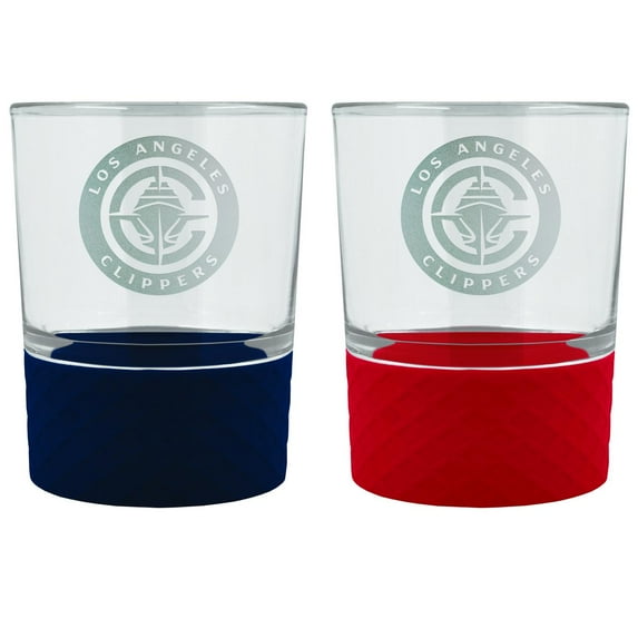 LA Clippers 14oz. Commissioner Rocks Glass Two-Piece Set