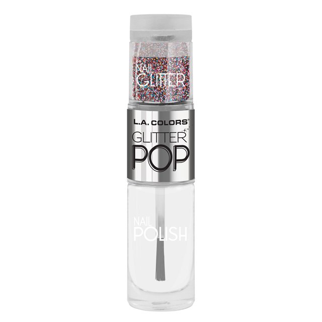 LA Colors Glitterpop Nail Polish, Razzle Dazzle (Clear), 0.15/0.27 Oz