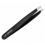 LA Cross Expert Slant Tip Tweezer, Precision Stainless Steel Eyebrow Tweezers for Hair Removal and Grooming