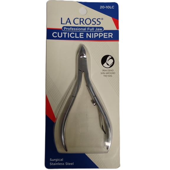 LA Cross Professional Cuticle Nipper, Stainless Steel Precision Cuticle Trimmer for Manicure and Pedicure Nail Care