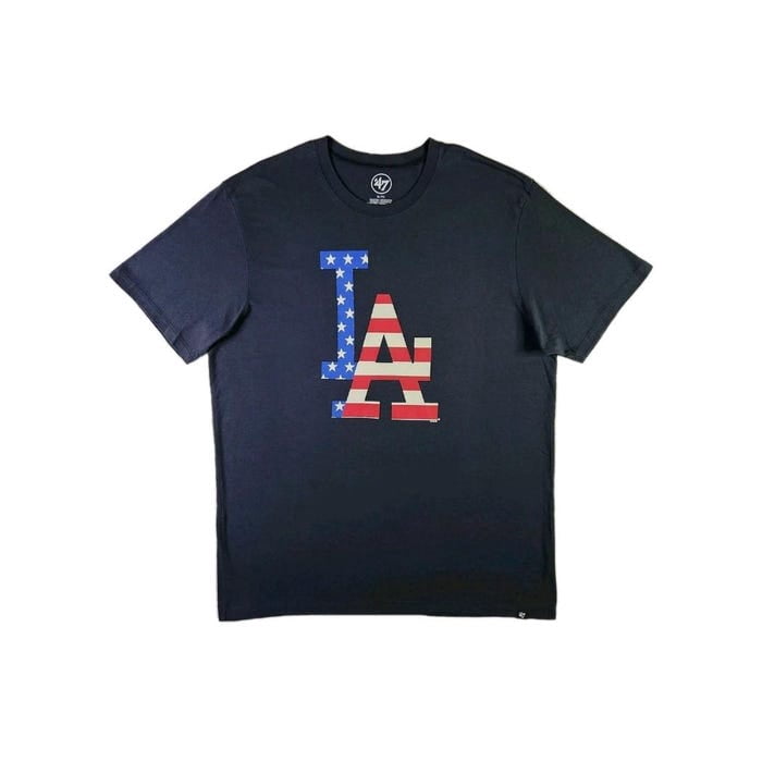 LA Dodgers MLB T-shirt: XL Blue - American Flag Graphic, Baseball Sportswear, Limited Edition, Gift For Sports Fan, Retro Fanwear Unisex Tee