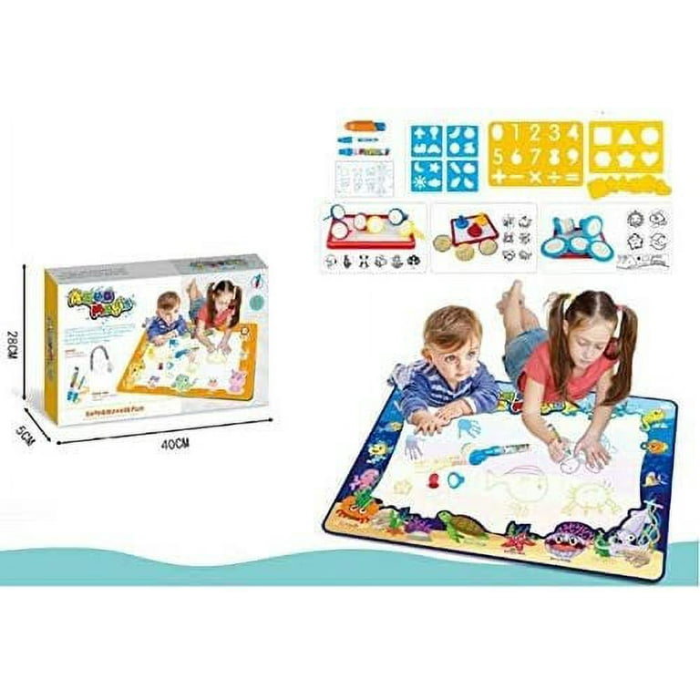 LA Educational Toys: Large Kids Play Mat, Drawing Mat with Kids Coloring  Set, Perfect as Creative Toddler Activities: Drawing Game, Doodle Art,  Water Paint