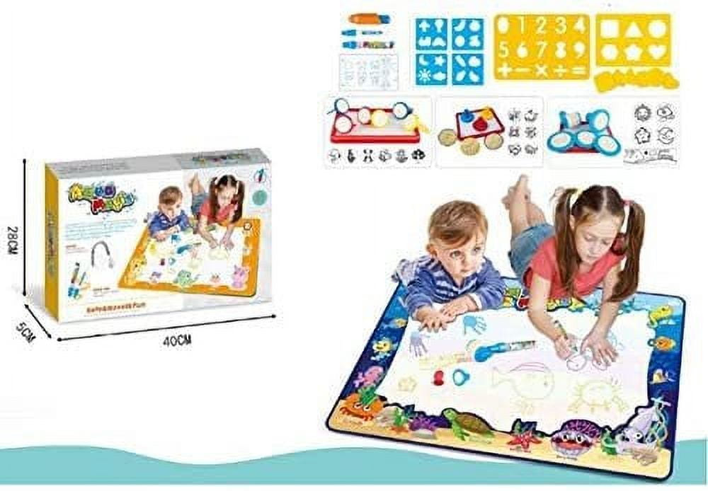 LA Educational Toys: Large Kids Play Mat | Drawing Mat with Kids Coloring Set | Perfect as Creative Toddler Activities: Drawing Game, Doodle Art, Water Paint | Durable, Easy to Store & Clean 835-1