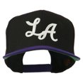 thumbnail image 1 of LA Embroidered Snapback Cap - Black Purple OSFM, 1 of 5