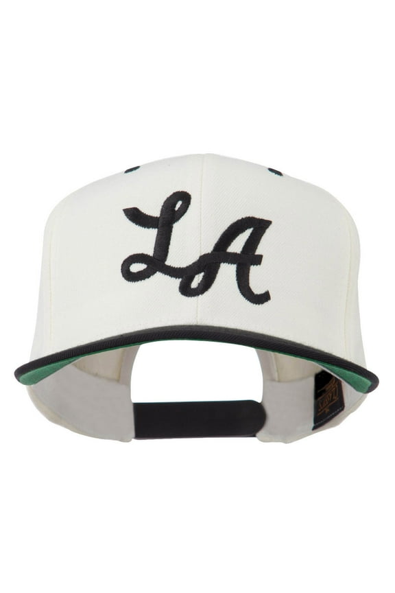 LA Embroidered Snapback Cap - Natural Black OSFM
