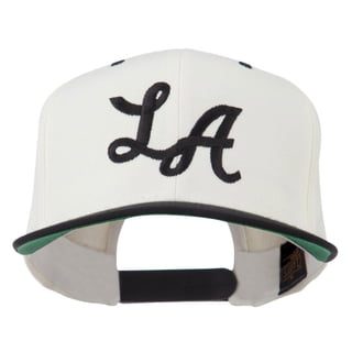LA Embroidered Snapback Cap - Natural Black OSFM