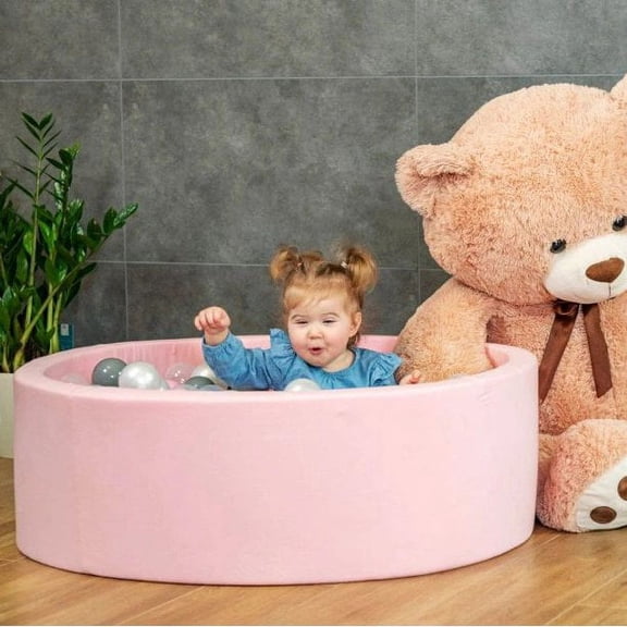 LA FEIER Deluxe Foam Ball Pit Extra Large 47inch Kiddie Balls Pool Toddler Playpen Soft Round Ball Pool Play Toy for Baby Kids Children Indoor & Outdoor, Pink