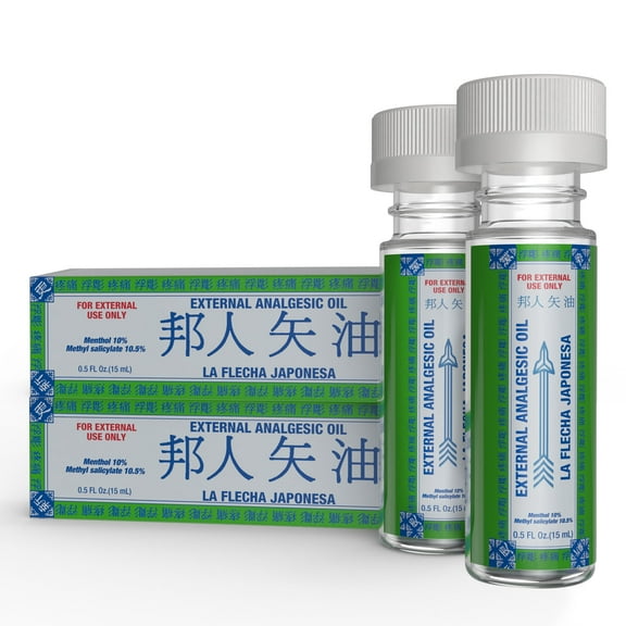La Flecha Japonesa External Analgesic Oil, Soothing Pain Relief Balm for Sore Muscles, Fast-Acting Analgesic Ointment Alternative, 0.5 fl oz (2 Pack)