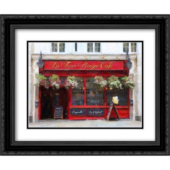 LA FLUER ROUGE 2x Matted 24x20 Black Ornate Framed Art Print by Greene, Taylor