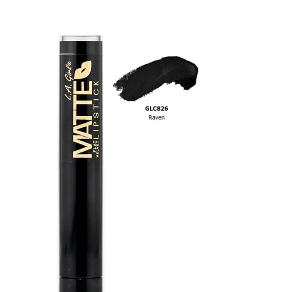 L.A. Girl Matte Flat Velvet Lipstick Stick, Raven