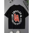 thumbnail image 1 of LA Graphic Tee men 180G 100% Cotton white Funny Unisex Shirt Short Sleeve tshirts Funny Unisex Shirt Crewneck tshirts Trendy Unisex Shirt Graphic Tee tshirts Unique Design Unisex Shirt Cotton tshirts, 1 of 7