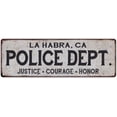thumbnail image 1 of LA HABRA, CA POLICE DEPT. Home Decor Metal Sign Gift 8x24 108240012578, 1 of 1