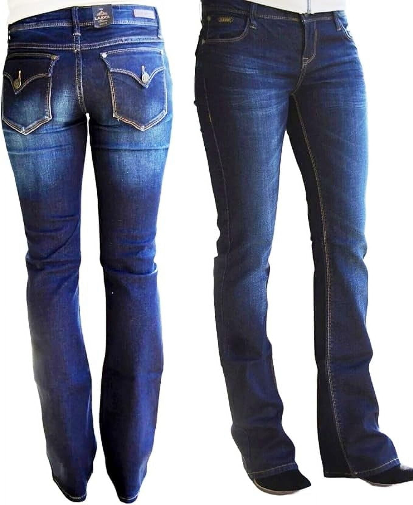 Women's Mid Rise Bootcut Stretchy Denim Jeans Pants