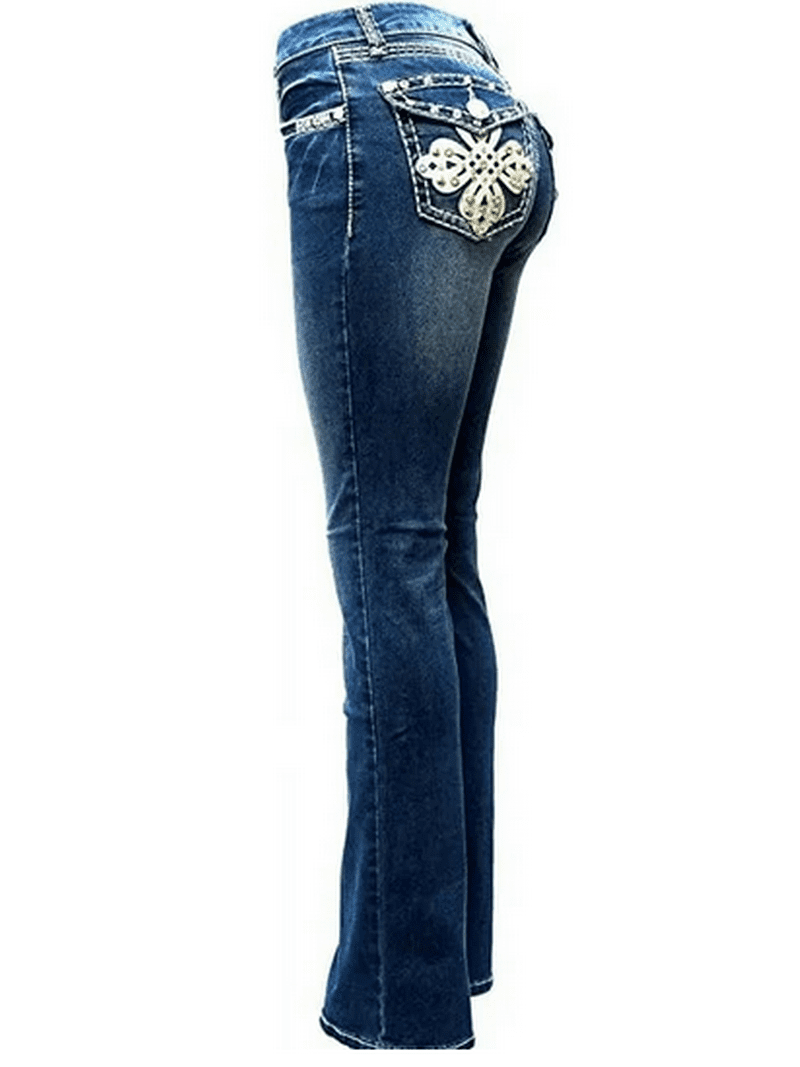 【INCHANT ME】Center Crease Semi Bootcut Denim Pants INCHANT ME】Center Crease Semi Bootcut Denim Pants