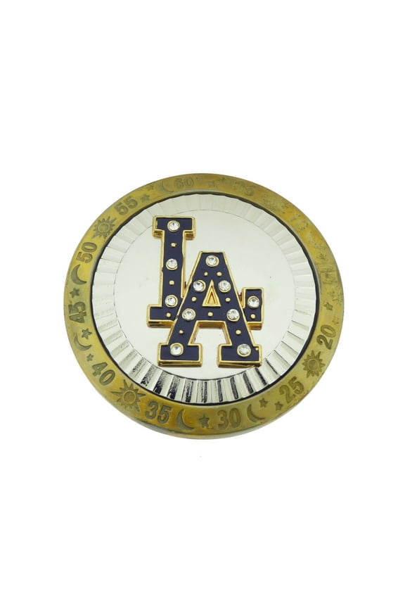 LA Initials Los Angeles City California USA Spinners VINTAGE Belt Buckle Rodeo Cowboy Texas Style Metal New