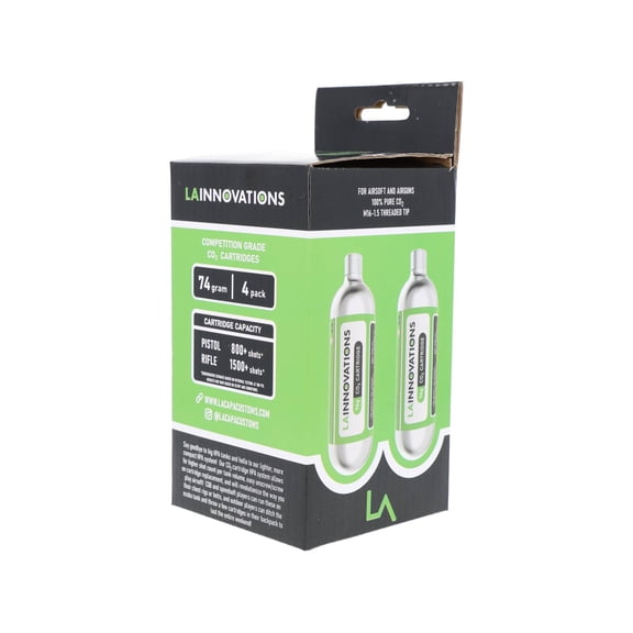LA Innovations 74g CO2 Cartridges for Airsoft (4 Pack)