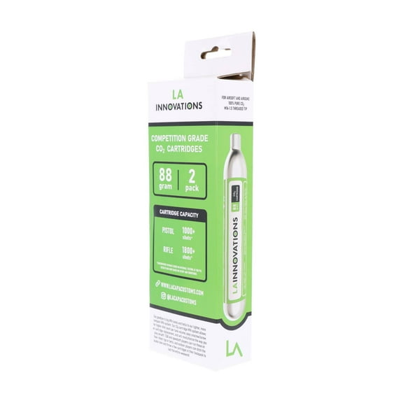LA Innovations 88g CO2 Cartridges for Airsoft / Airgun (2 Pack)