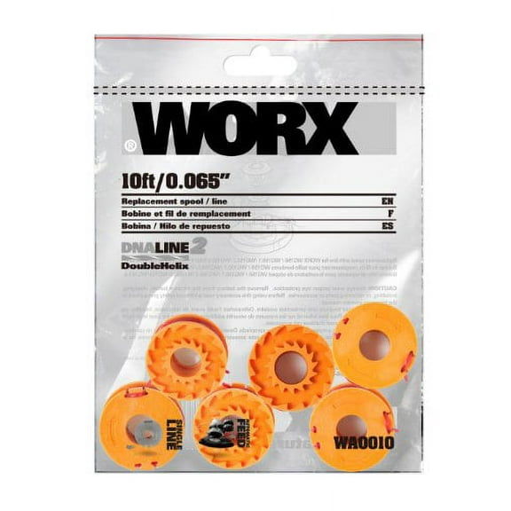 WORX WA0010 6-Pack Replacement Trimmer Line for Select Electric String Trimmers